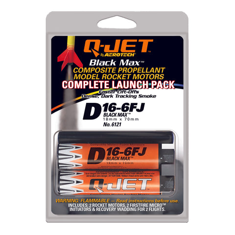 Quest Q-Jet™ D16-6FJ Black Max Rocket Motors Value 12-Pack - Q6366